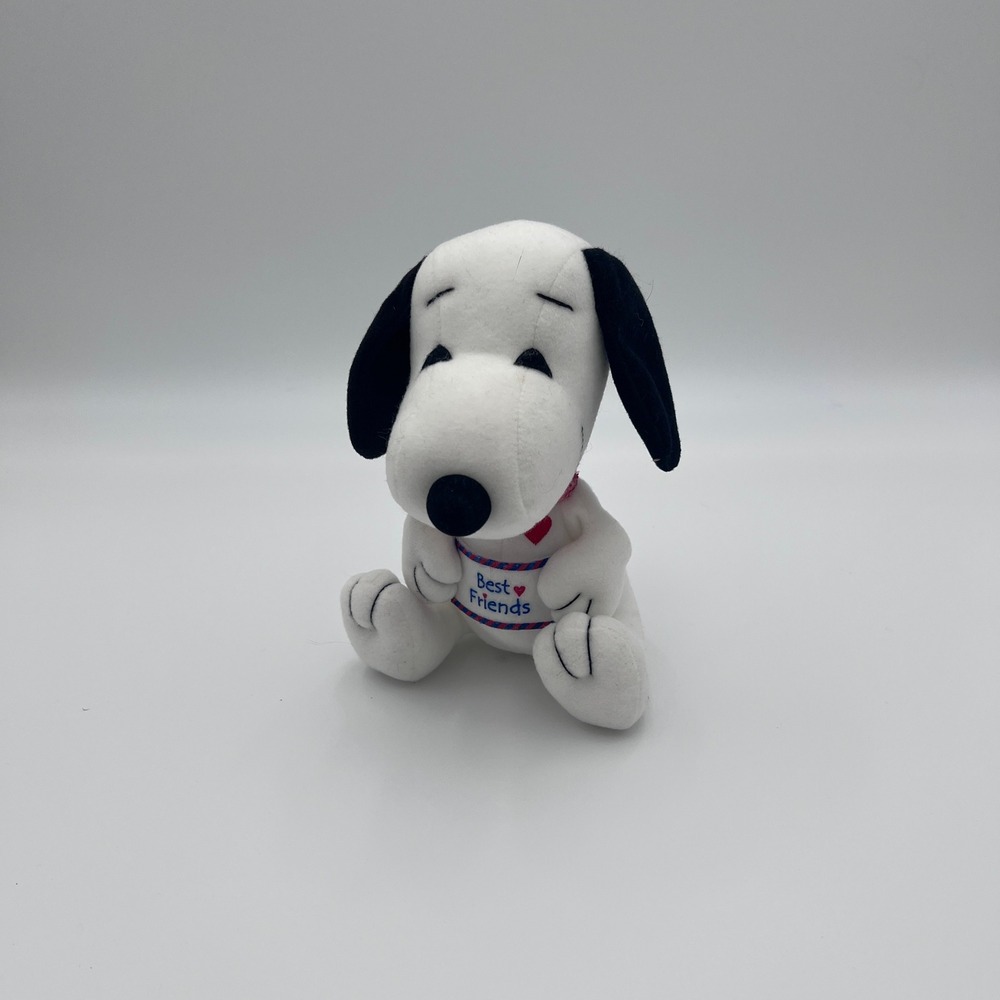Peanuts Snoopy Best Friends Plush Stuffed Animal White Black 7 inch
